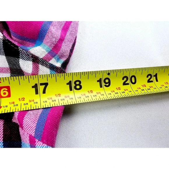 Aeropostale Eighty-Seven Signature Pink Check L/S Embroidered Logo Cotton Shirt - Picture 2 of 12